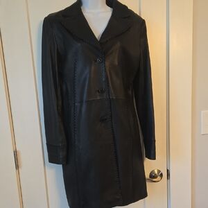 Jones New York Black Geniune Leather Jacket
